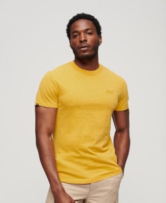 Superdry Homme T-shirt Essential Logo en Coton bio Jaune Taille: XS