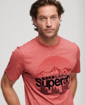 Superdry Homme T-shirt Core Logo Great Outdoors Rouge Taille: S