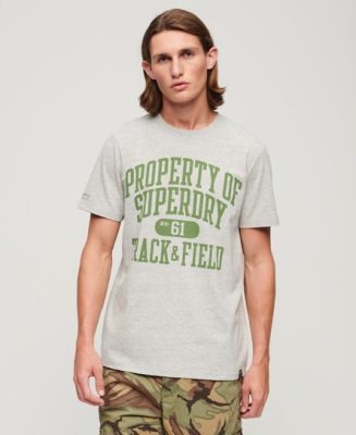 Superdry Homme T-shirt à Motif Athletic College Gris Foncé Taille: L