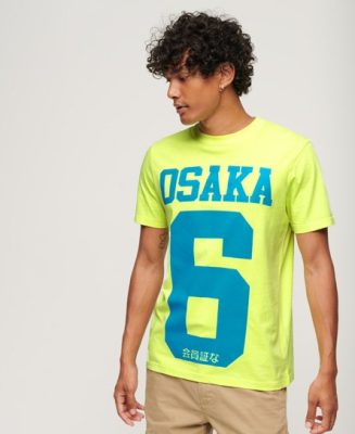 Superdry Homme T-shirt à Motif Fluo Osaka Vert Taille: M