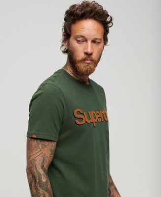 Superdry Homme T-shirt Classique Core Logo Vert Taille: S