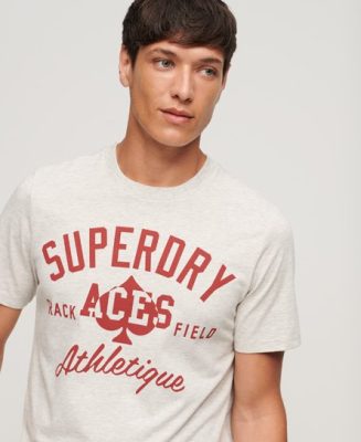 Superdry Homme T-shirt à Motif Athletic College Gris Taille: M
