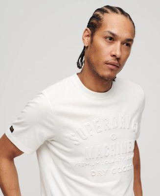 Superdry Homme T-shirt à Motif Workwear en Relief CRÈME Taille: S