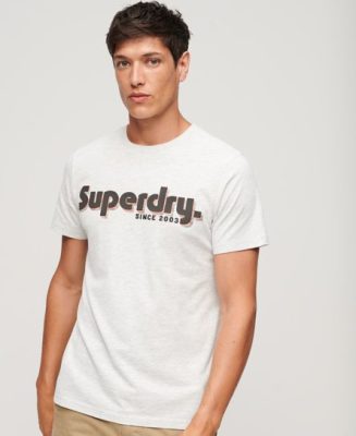 Superdry Homme T-shirt Classique à Logo Terrain Gris Clair Taille: L
