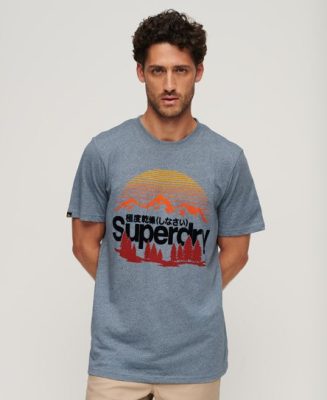 Superdry Homme T-shirt Core Logo Great Outdoors Bleu Taille: Xxxl