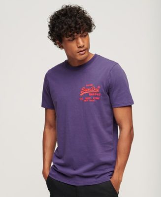 Superdry Homme T-shirt Vintage Logo Fluo Violet Taille: L