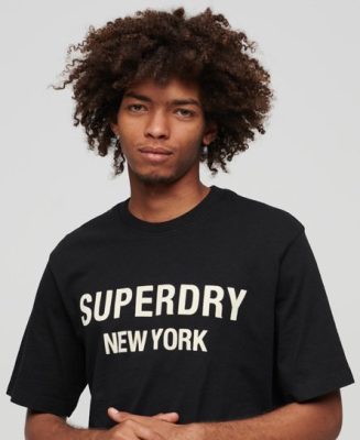 Superdry Homme T-shirt Ample de Luxe Sport Noir Taille: Xxl