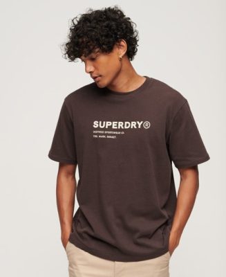 Superdry Homme T-shirt Ample à Logo Utility Sport Marron Taille: L