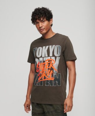Superdry Homme T-shirt à Imprimé Photographique Avec Logo Skate Gris Foncé Taille: XL