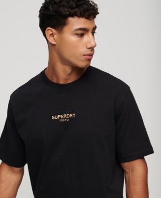Superdry Homme T-shirt Ample de Luxe Sport Noir Taille: XL