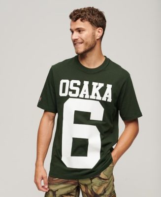 Superdry Homme T-shirt Ample à Logo Osaka Vert Taille: Xxxl
