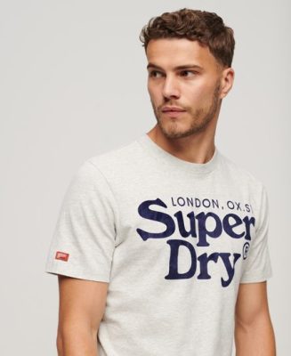 Superdry Homme T-shirt Classique à Logo Venue Gris Clair Taille: Xxl