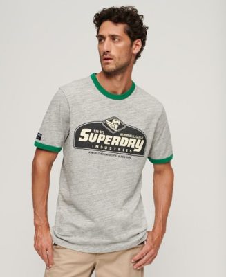 Superdry Homme T-shirt Classique Core Logo American Ringer Vert Taille: M