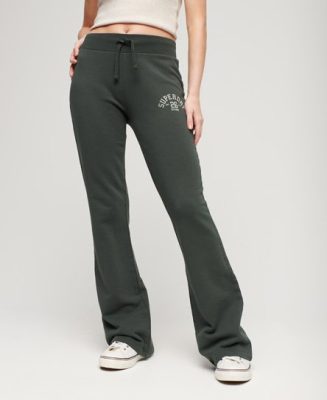 Superdry Femme Pantalon de Survêtement évasé en Jersey Athletic Essential Noir Taille: 40