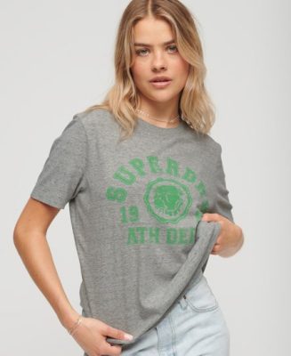 Superdry Femme T-shirt Athletic College Gris Taille: 44