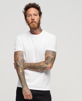 Superdry Homme T-shirt Essential Logo en Coton bio Blanc Taille: XL