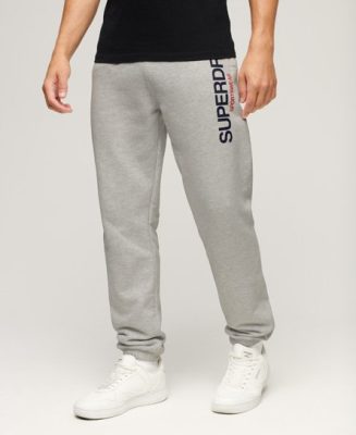 Superdry Homme Pantalon de Survêtement Fuselé à Logo Sportswear Gris Clair Taille: L