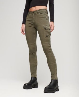 Superdry Femme Pantalon Cargo Skinny Vert Taille: 28/30