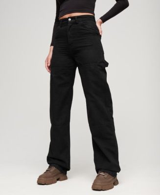 Superdry Femme Pantalon Carpenter Large Noir Taille: 34/32