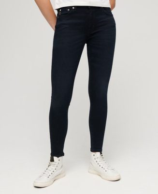 Superdry Femme Jean Skinny Vintage à Taille Mi-haute en Coton Biologique Noir Taille: 28/32