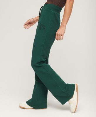 Superdry Femme Pantalon de Survêtement évasé en Jersey Athletic Essential Vert Taille: 40