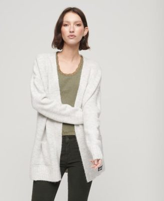 Superdry Femme Cardigan Ultra-doux Essential Gris Taille: 38