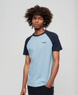 Superdry Homme T-shirt de Baseball à Logo Essential en Coton bio Bleu Taille: Xxl