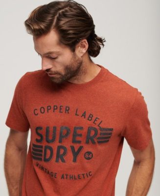 Superdry Homme T-shirt Copper Label Workwear Orange Taille: M