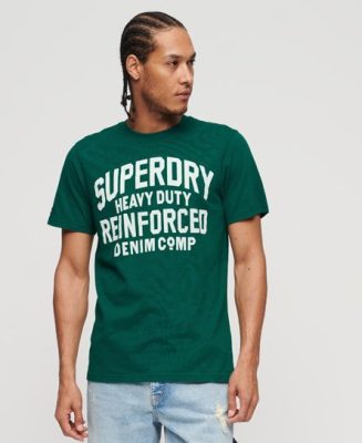 Superdry Homme T-shirt à Motif Athletic Script Vert/Blanc Taille: S