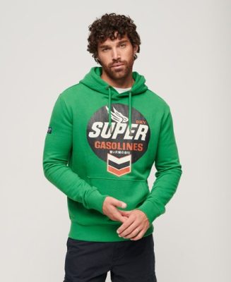 Superdry Homme Sweat à Capuche à Logo et Motif Workwear Vert Taille: L