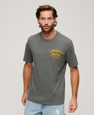 Superdry Homme T-shirt Workwear Chest Graphic Gris Foncé Taille: S
