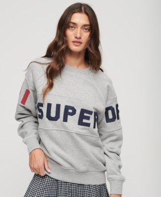 Superdry Femme Sweat Ski Gris Taille: 40