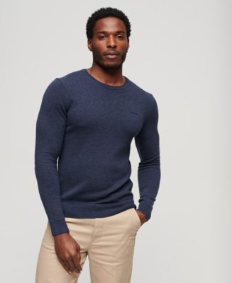 Superdry Homme Pull Ras-du-cou Essential Bleu Taille: M