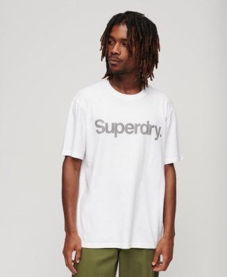 Superdry Homme T-shirt Ample City Blanc/Gris Taille: L