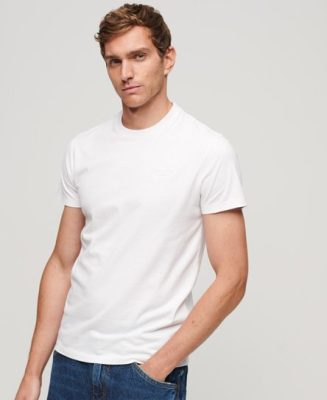 Superdry Homme T-shirt Essential Logo en Coton bio Blanc Taille: XS
