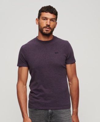 Superdry Homme T-shirt Essential Logo Micro en Coton bio Violet Taille: L