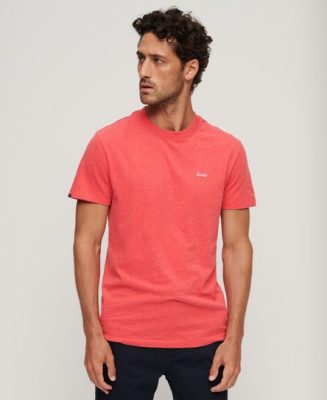 Superdry Homme T-shirt Essential Logo Micro en Coton bio Corail Taille: S
