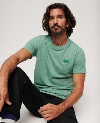 Superdry Homme T-shirt Essential Logo en Coton bio Vert Taille: Xxxl