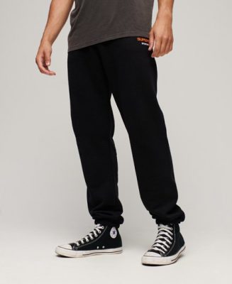 Superdry Homme Pantalon de Survêtement Fuselé à Logo Sportswear Noir Taille: Xxl