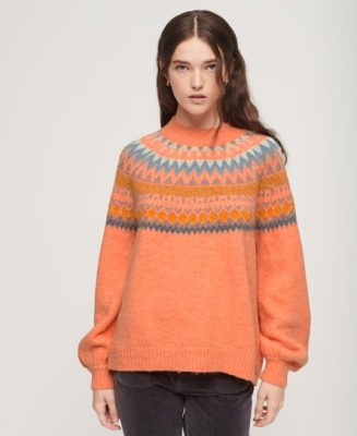 Superdry Femme Pull Ample à Motif Corail Taille: 42
