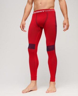Superdry Homme Sport Legging Sous-couche Sans Coutures Rouge Taille: S
