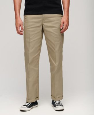 Superdry Homme Pantalon Chino Droit Beige Taille: 34/32