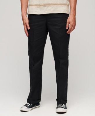 Superdry Homme Pantalon Chino Droit Noir Taille: 34/32