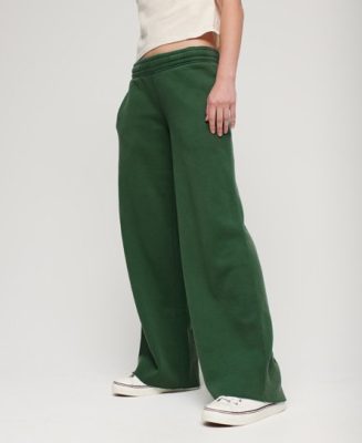 Superdry Femme Pantalon de Survêtement Droit Délavé Vert Taille: 42