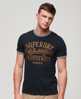Superdry Homme T-shirt Ringer Workwear à Motif Bleu Marine Taille: M