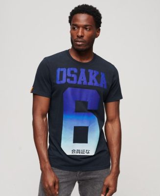 Superdry Homme T-shirt Osaka 6 Cali Standard Bleu Marine Taille: XL