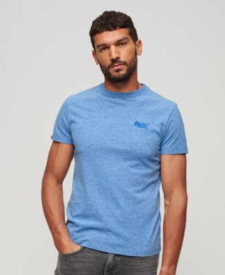 Superdry Homme T-shirt Essential Logo en Coton bio Bleu Taille: M