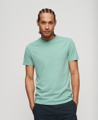 Superdry Homme T-shirt Essential Logo Micro en Coton bio Turquoise Taille: S