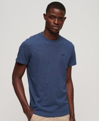 Superdry Homme T-shirt Essential Logo Micro en Coton bio Bleu Taille: S