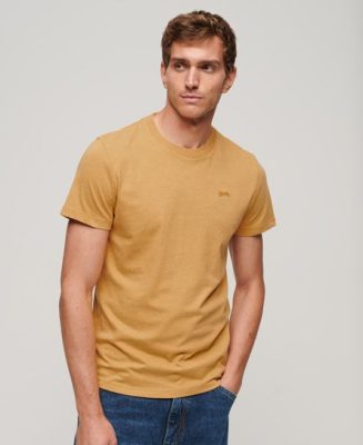 Superdry Homme T-shirt Essential Logo Micro en Coton bio Jaune Taille: Xxl
